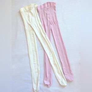 Girls white and pink tights, repurposed but ready for loving,